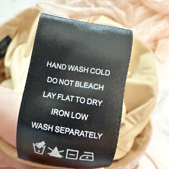 Michael Costello x Revolve Isadora Mini Dress in Baby Pink Blush Lace Size XL - Picture 11 of 13